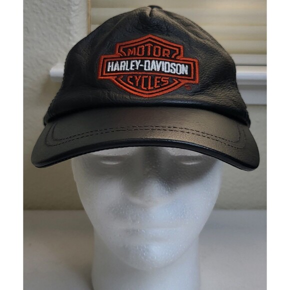 Other - Harley-Davidson Motor Cycles Leather Hat Buckle Strap Adjustable Made In USA